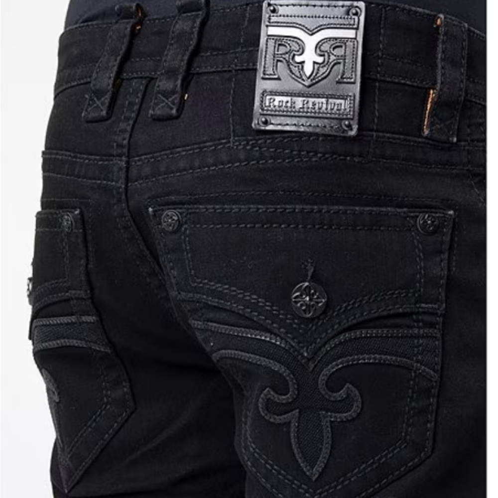 🆕️Rock Revival 4-Way Flex Arther Black Jean Shorts. Men's Size: W29x14L.